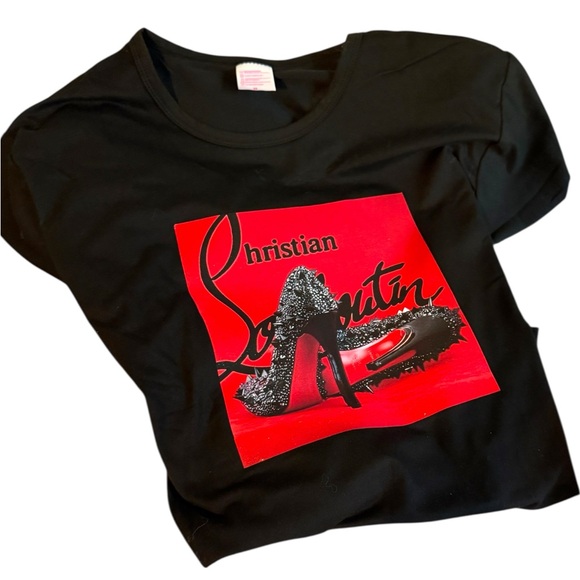 Lux Fashion Inspired Custom T-shirts - Unisex Medium Black - Glitter Detail - Picture 1 of 3